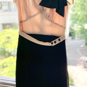 EUC Stop Staring brand: 1940s vintage -style  cream/black pin up dress (size s)